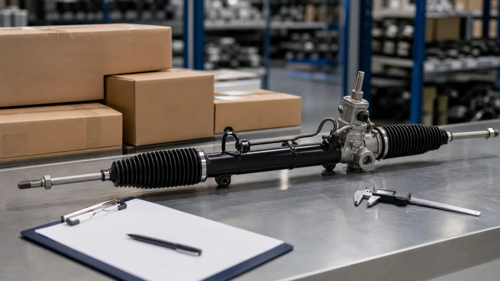 Steering rack mounting and boot inspection before RFQ confirmation