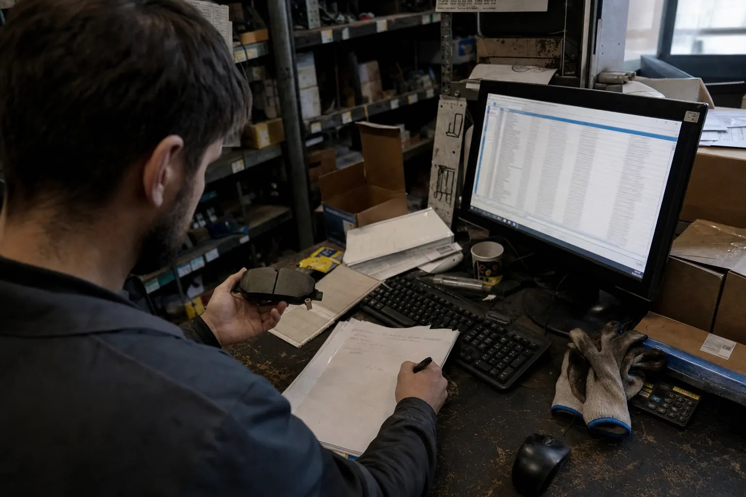 B2B buyer comparing electric van brake pad references and vehicle application data