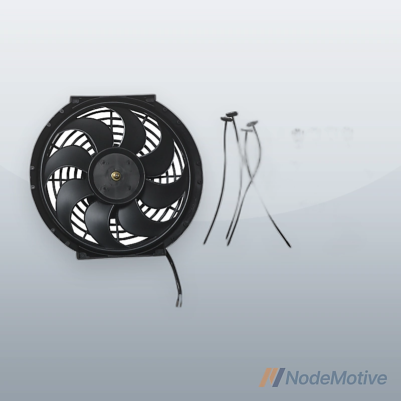 10\" Universal Slim Fan Push Pull Electric Radiator Cooling 12V 80W w/ Mount Kit