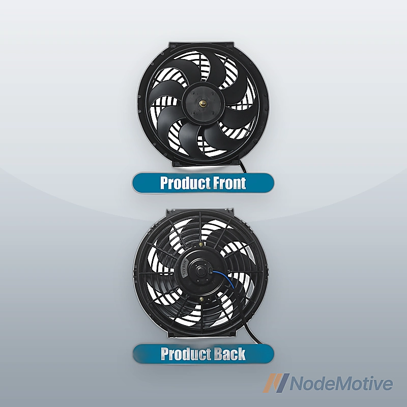 10\" Universal Slim Fan Push Pull Electric Radiator Cooling 12V 80W w/ Mount Kit
