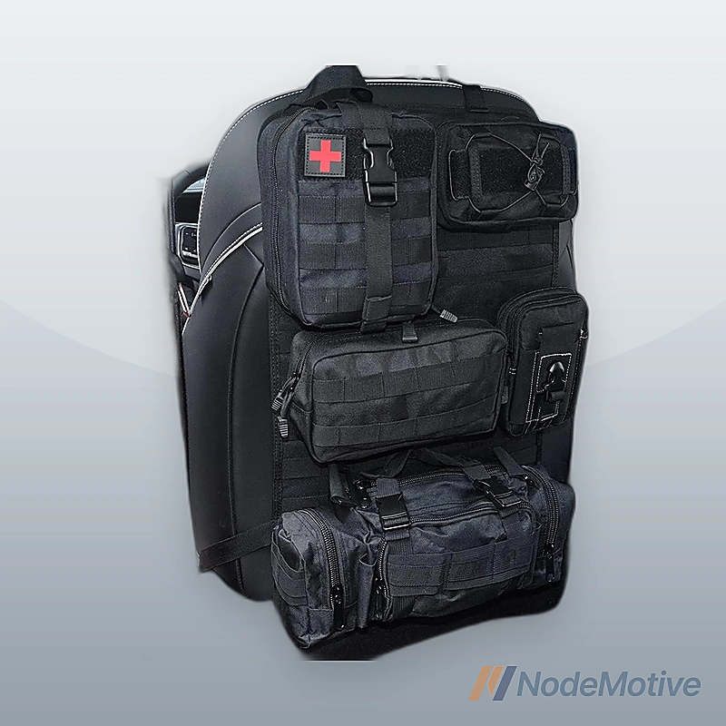 Universal Tactical Vehicle Back Seat Organizer with 5 Detachable Pouches