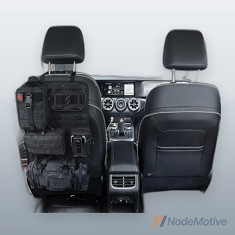 Universal Tactical Vehicle Back Seat Organizer with 5 Detachable Pouches