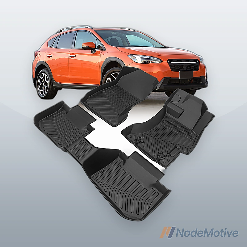 Car Floor Mats for 2013-2017 Subaru Crosstrek / XV Black All-Weather TPE Rubber