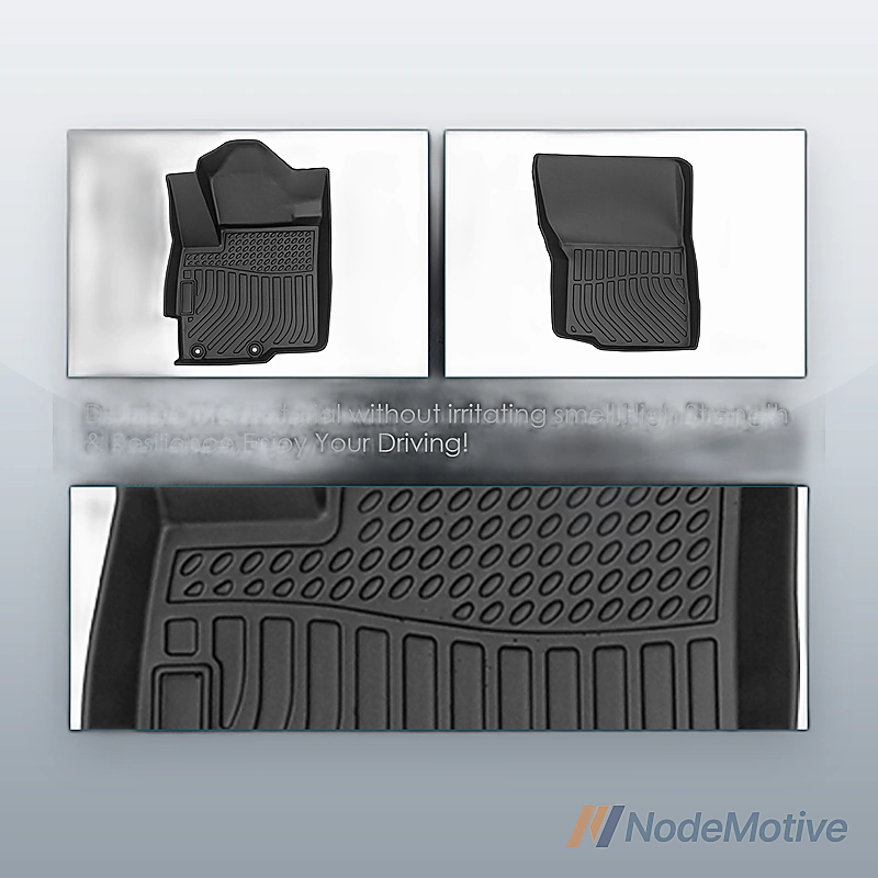 Car Floor Mats 2014-2021 MITSUBISHI Outlander Black All-Weather TPE Rubber