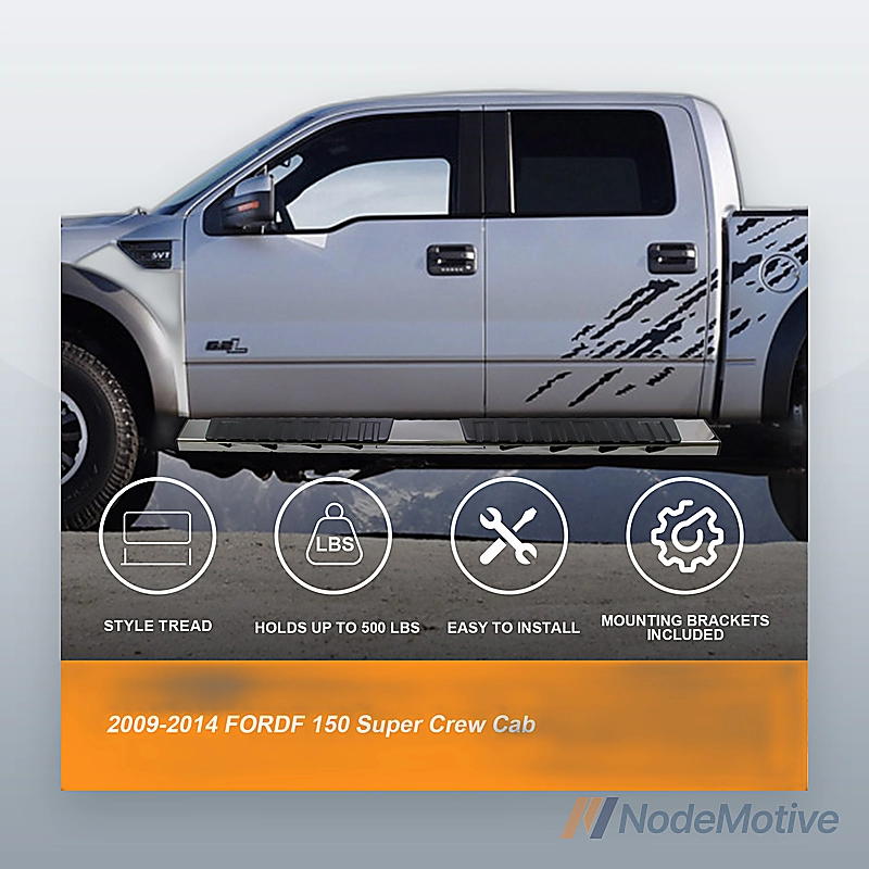 Side Step Nerf Bars Running Boards for 09-14 Ford F150 Super Crew Cab 4 Door