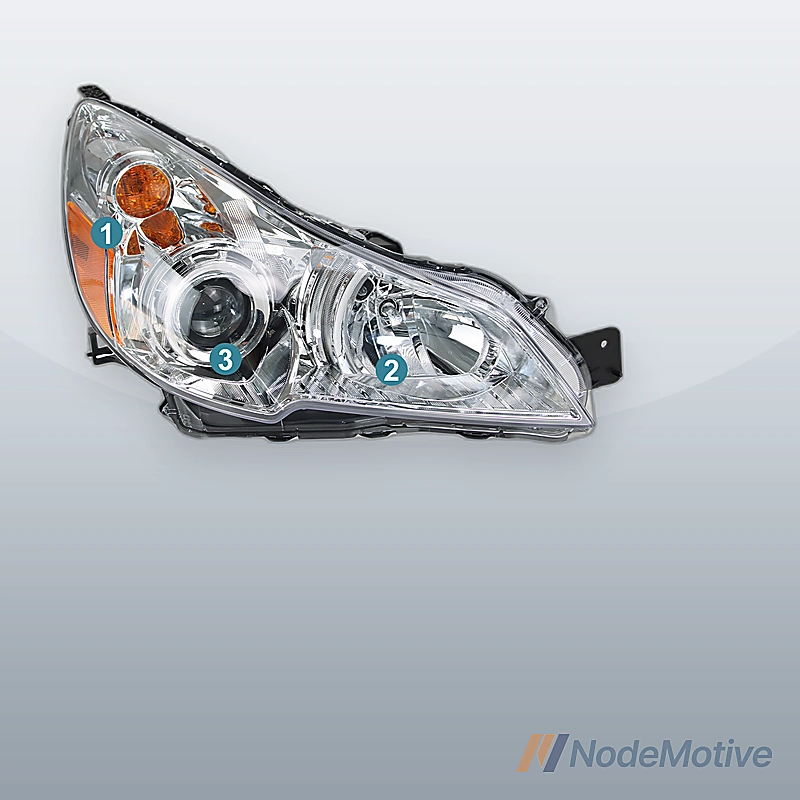 1*Pair Left Right Car Headlight Assembly for 10-14 Subaru Legacy Chrome Housing