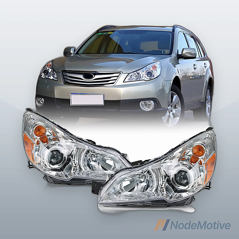 1*Pair Left Right Car Headlight Assembly for 10-14 Subaru Legacy Chrome Housing