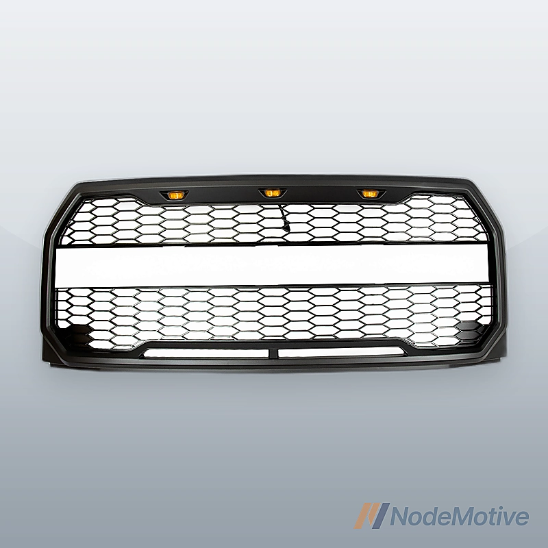 Car Front Grill for 2015-2017 Ford F-150 with LED&Wiring Grey Grille