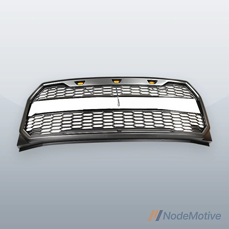 Car Front Grill for 2015-2017 Ford F-150 with LED&Wiring Grey Grille