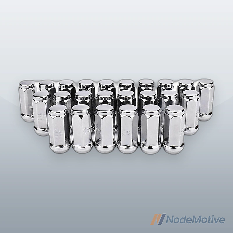 24pcs M14x1.5 Wheel Lug Nuts with Cone Seat Chrome Plated for Chevrolet Ford