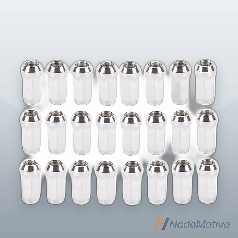 24pcs M14x1.5 Wheel Lug Nuts with Cone Seat Chrome Plated for Chevrolet Ford