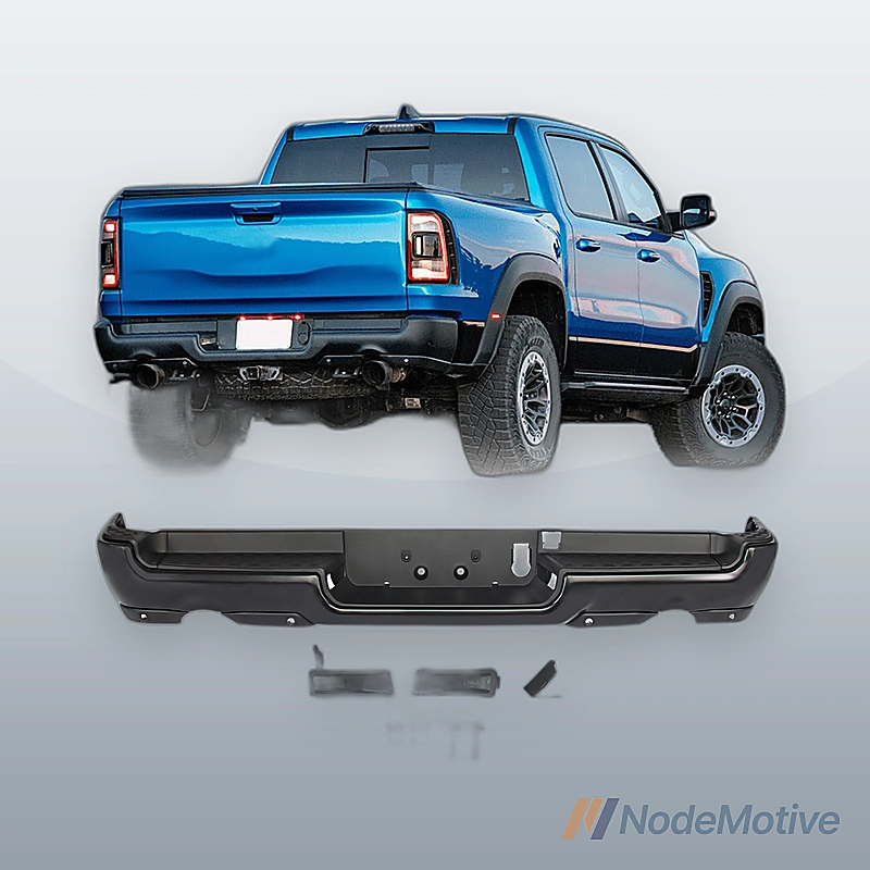 Complete Rear Step Bumper Assembly For 2019-2024 RAM 1500 With Dual Exhaust