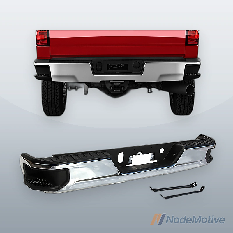 Chrome Rear Step Bumper Face Bar for 2019-2024 Chevy Silverado GMC Sierra