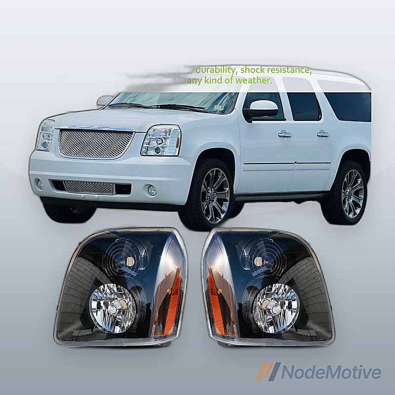 Headlight for 2007-2014 GMC Yukon XL 1500 XL 2500,Clear Lens, 1 Pair Headlamps