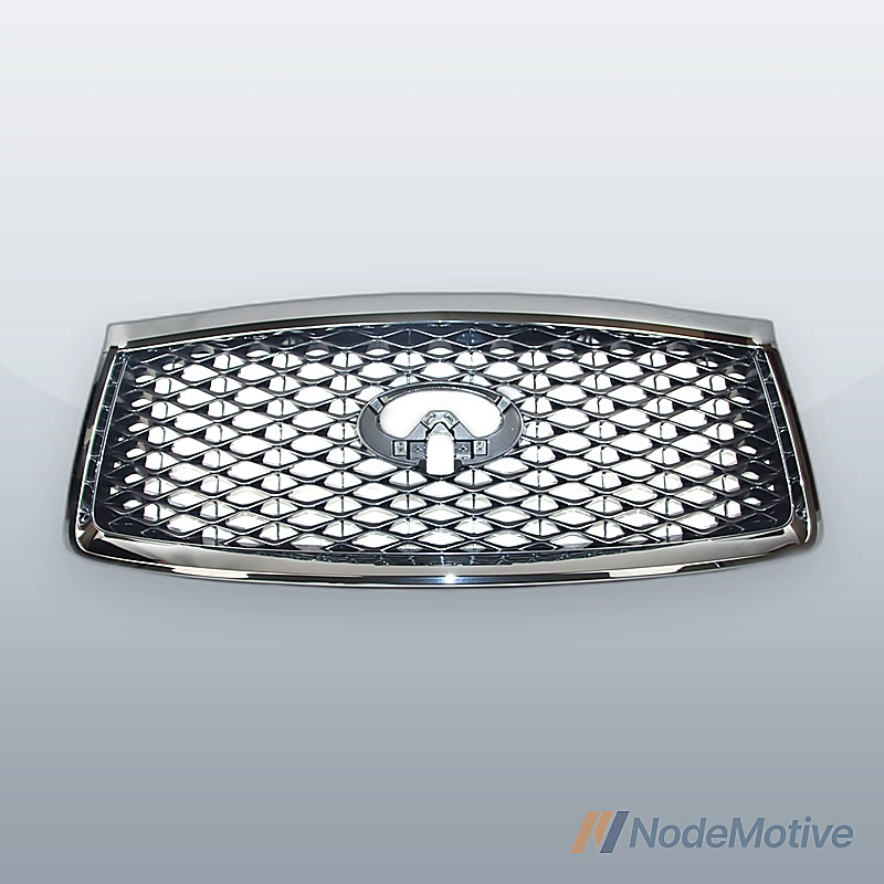 Front Grill for 2018-2021 INFINITI QX80 w/Camera Hole Chrome Frame