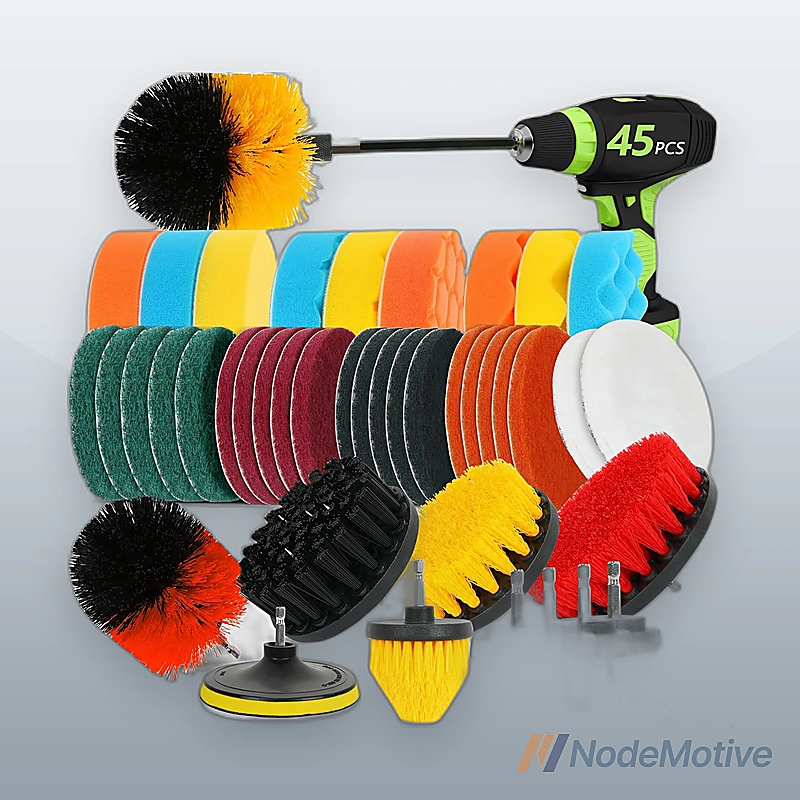 Clean 45-Piece Drill Brush Set Drill not include
