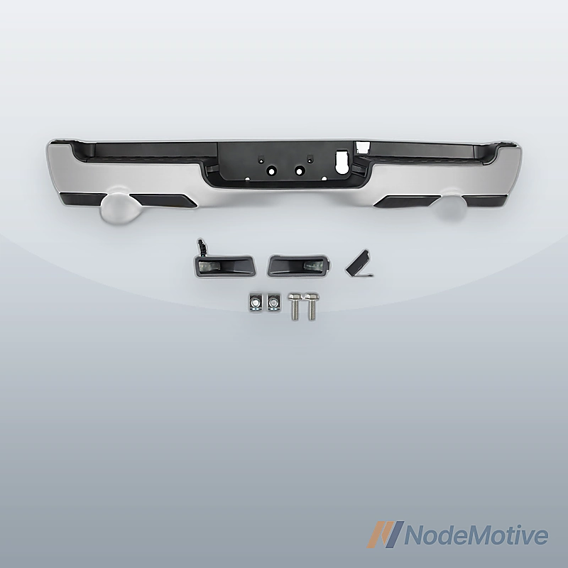 Chrome Steel Rear Bumper Assembly for 2019-2024 RAM 1500 w/ Dual Exhaust