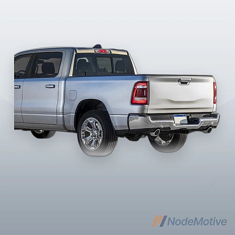 Chrome Steel Rear Bumper Assembly for 2019-2024 RAM 1500 w/ Dual Exhaust