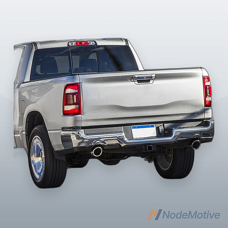 Chrome Steel Rear Bumper Assembly for 2019-2024 RAM 1500 w/ Dual Exhaust