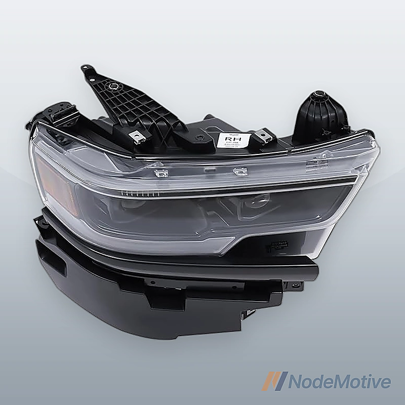 For 2019 2020 2021 2022Dodge Ram 1500 Headlight Assembly Right Passenger Headlamp Black Housing LED