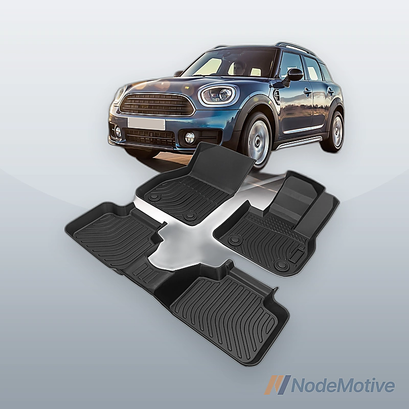 Car Floor Mats for 2017-2022 MINI Countryman Black All-Weather TPE Rubber
