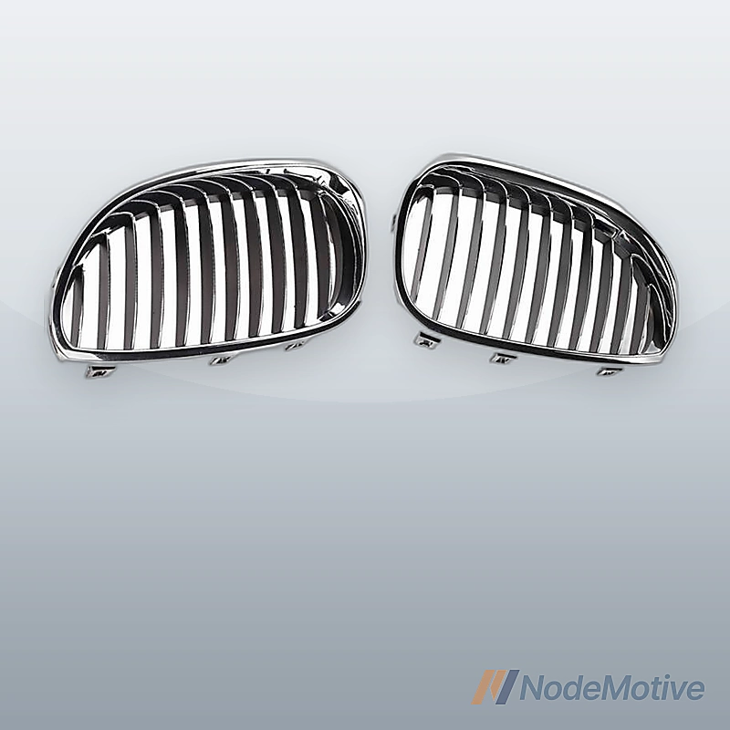 Bumper Hood Chrome Grill Grille Kidney Front L + R for BMW E60 E61