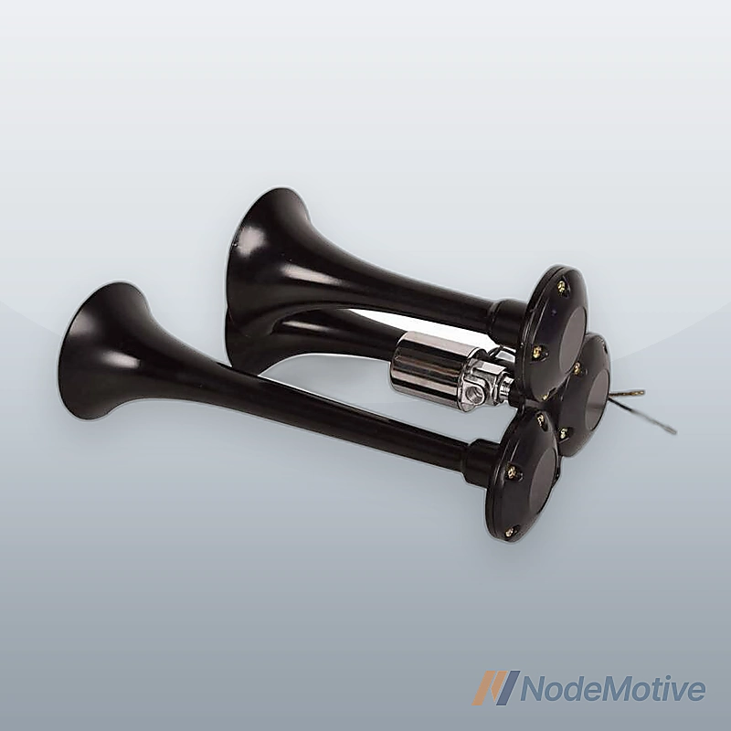 Train Air Horn 3 Trumpets Black for Truck / Car / SUV Loud Sound 12V / 24V