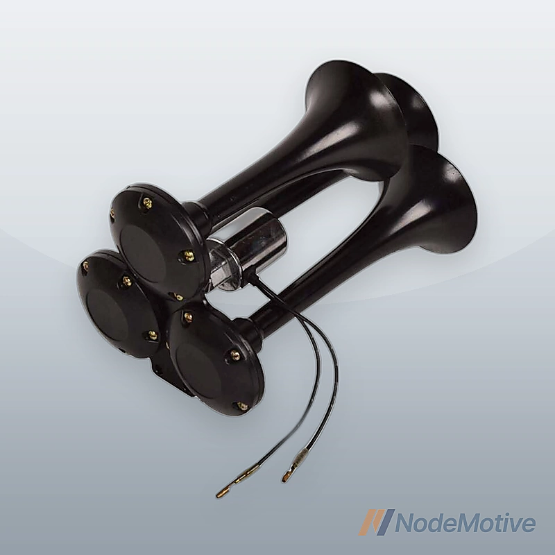 Train Air Horn 3 Trumpets Black for Truck / Car / SUV Loud Sound 12V / 24V
