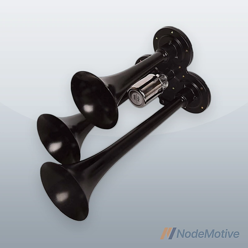 Train Air Horn 3 Trumpets Black for Truck / Car / SUV Loud Sound 12V / 24V