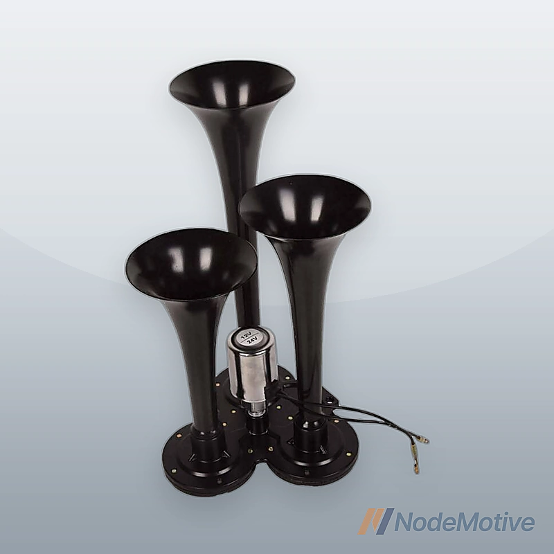 Train Air Horn 3 Trumpets Black for Truck / Car / SUV Loud Sound 12V / 24V