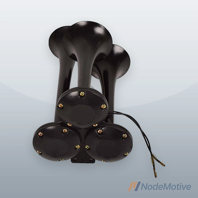 Train Air Horn 3 Trumpets Black for Truck / Car / SUV Loud Sound 12V / 24V