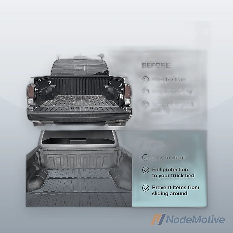 For 2004-2014 Ford F150 5.5 Ft 66\" Blk Rubber Truck Bed Floor Mat Liner