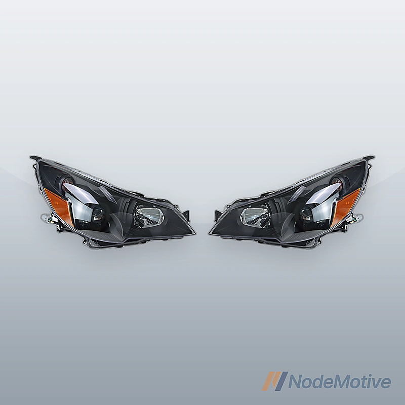 1*Pair Left Right Car Headlight Assembly for 10-14 Subaru Legacy Black Housing