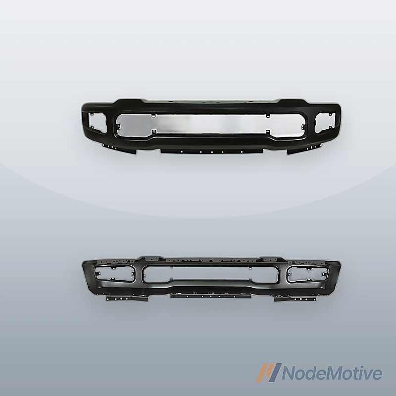 Front Bumper Steel For 2023-2024 F250 F350 Black W/Fog Light Holes