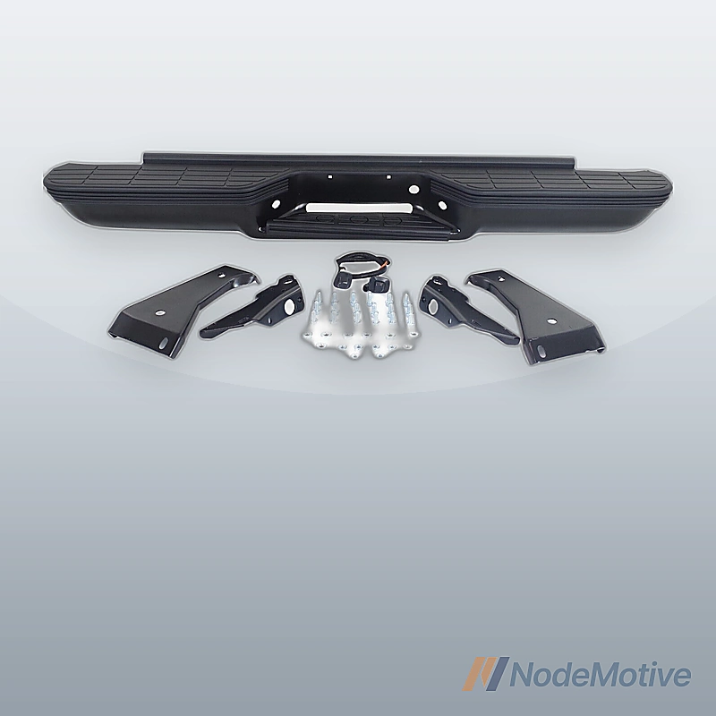 Step Bumper Assembly For 1988-1998 Chevy C1500 K1500 Stepside Powdercoated Black