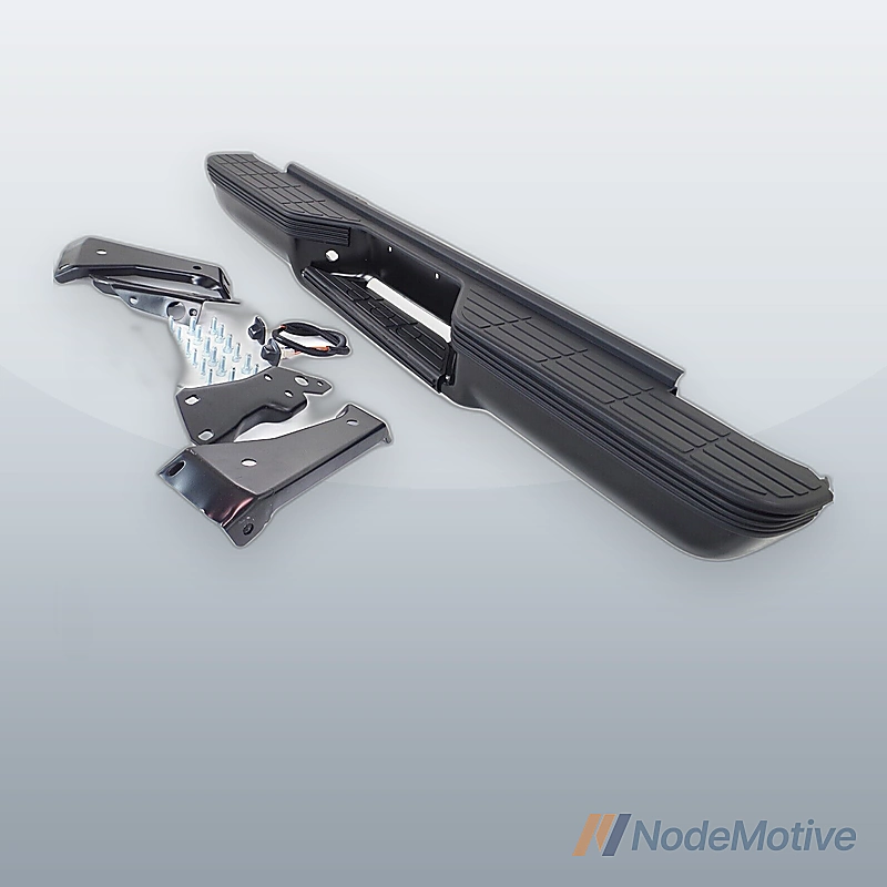 Step Bumper Assembly For 1988-1998 Chevy C1500 K1500 Stepside Powdercoated Black