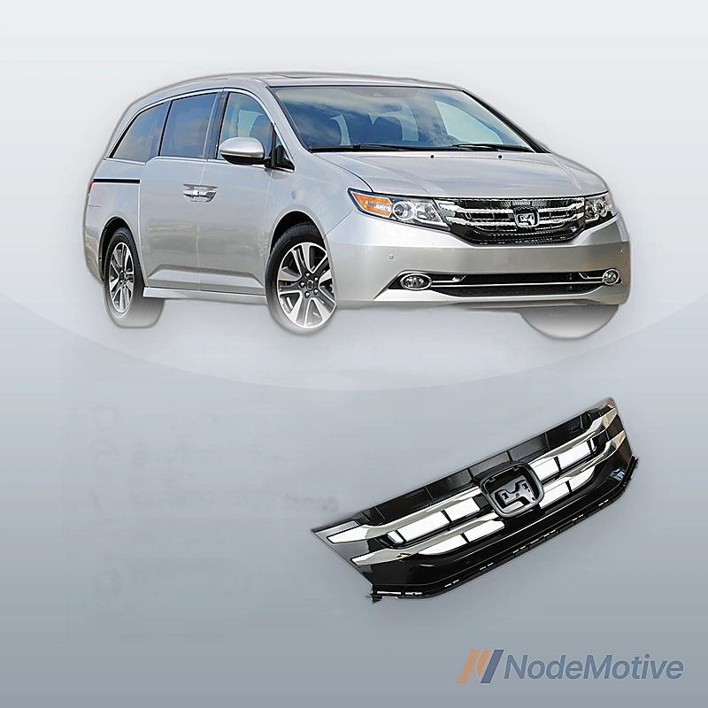 Front Grill for 2014-2017 Honda Odyssey Gloss Black Chrome