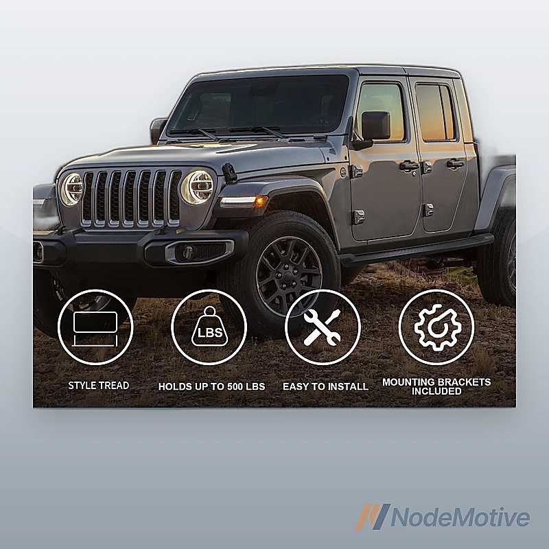 Side Step Nerf Bars Running Boards for 2020-2023 Jeep Gladiator 4 Door,L+R