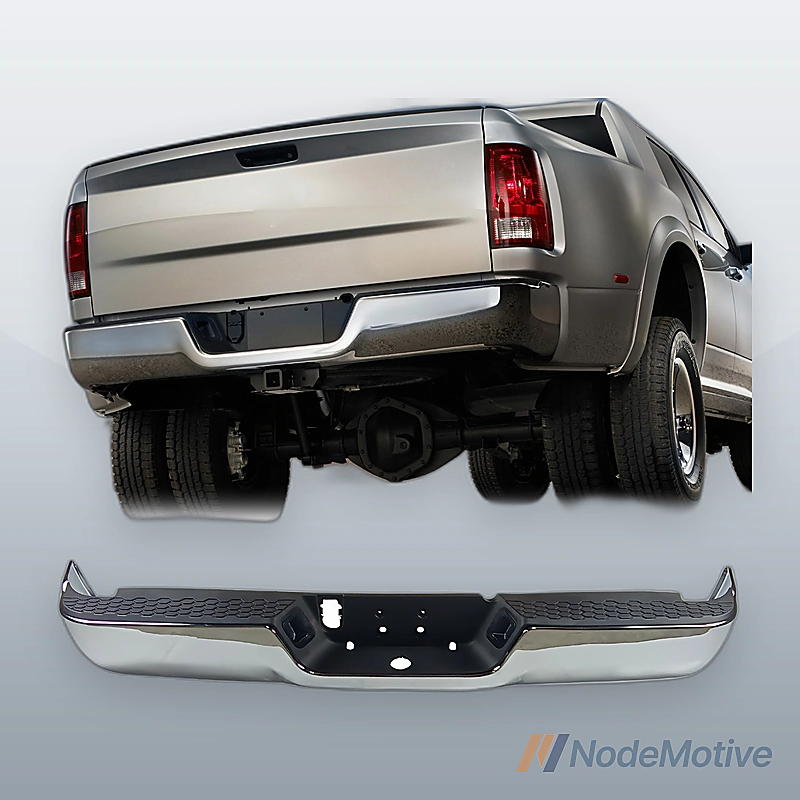Rear Step Bumper for 09-18 Dodge Ram 1500, W/O Parking Sensor Hole&Vent Hole