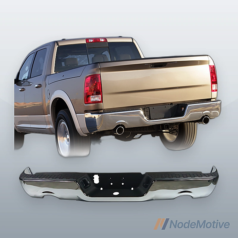 Rear Step Bumper for 09-18 Dodge Ram 1500 W/O Parking Sensor Hole W/ Vent Hole