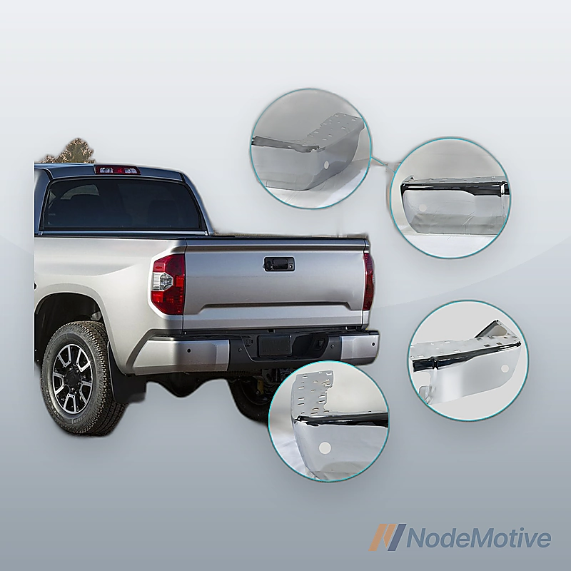 Bumper End Set For 14-21 Toyota Tundra Rear W/Sensor Hole Chrome Extension