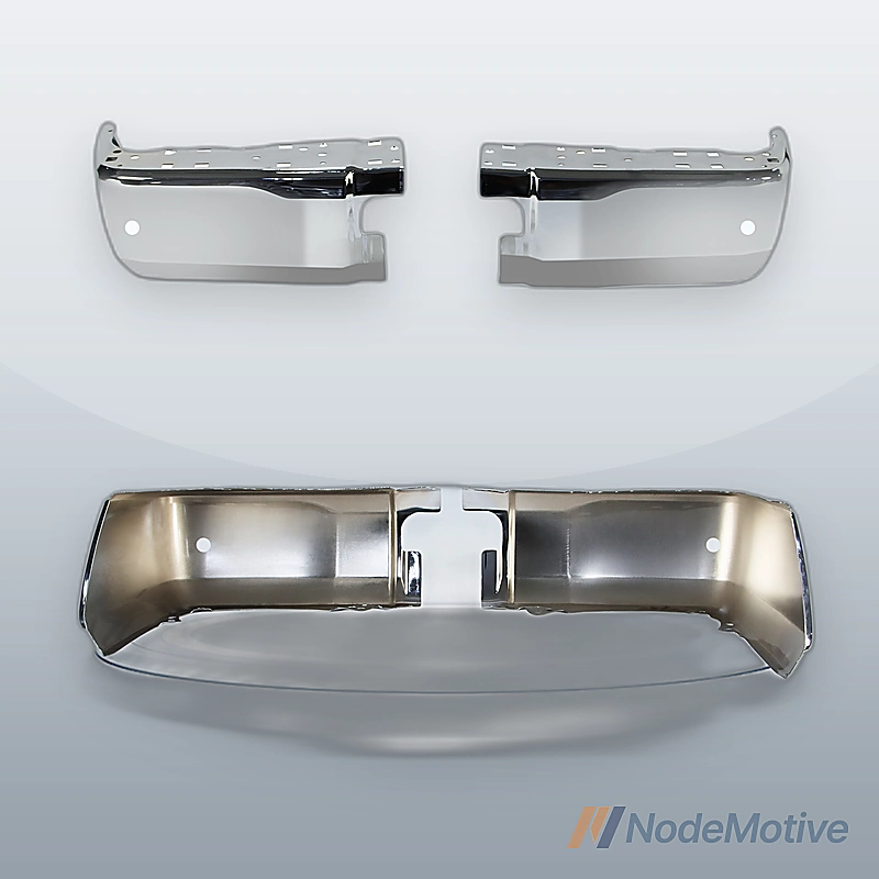 Bumper End Set For 14-21 Toyota Tundra Rear W/Sensor Hole Chrome Extension
