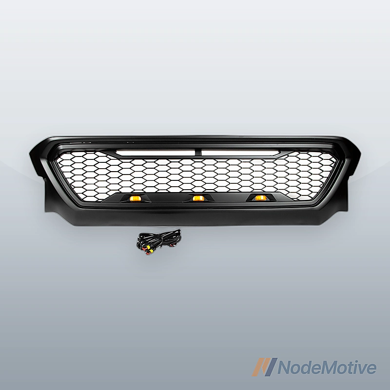 Car Front Grill for 2012-2015 Toyota Tacoma with LED&Wiring Gloss Black