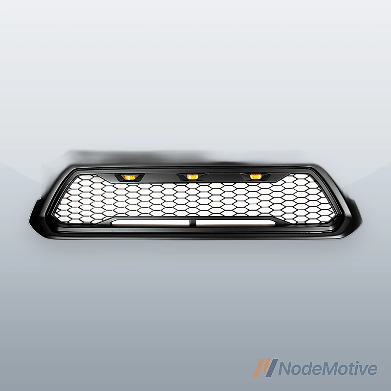 Car Front Grill for 2012-2015 Toyota Tacoma with LED&Wiring Gloss Black