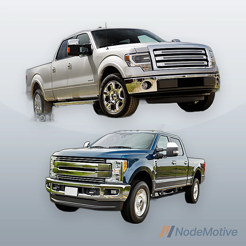 Chrome Steel Bumper Face Bar for 2015-2017 Ford F150 Truck W/ Fog Light Holes