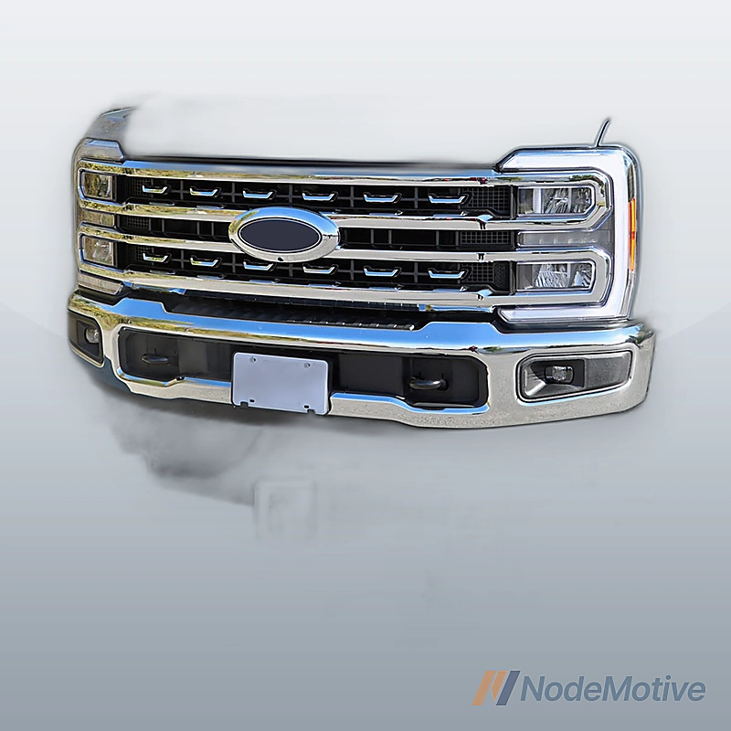 Front Bumper Steel For 2023-2024 F250 F350 Chrome W/Fog Light Holes