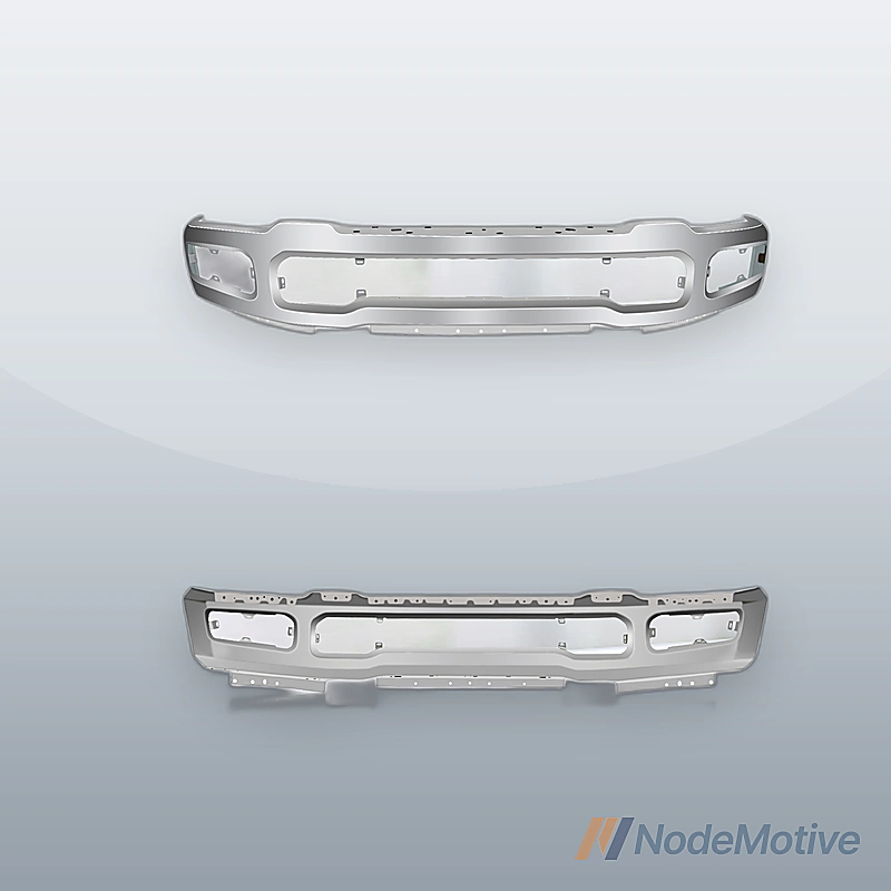 Front Bumper Steel For 2023-2024 F250 F350 Chrome W/Fog Light Holes