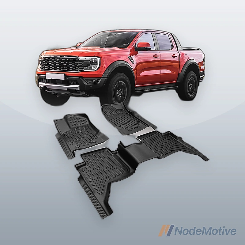 All Weather Floor Mat for 2019-2023 Ford Ranger SuperCrew Cab Front & Rear Liner