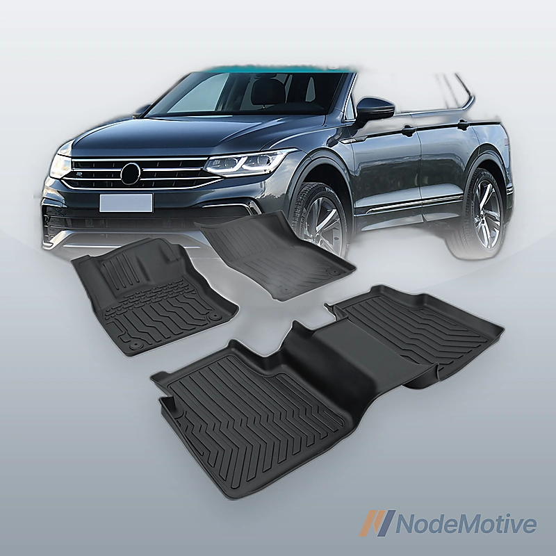 Floor Mats 2 Row Liner Black for 2018-23 Volkswagen Tiguan