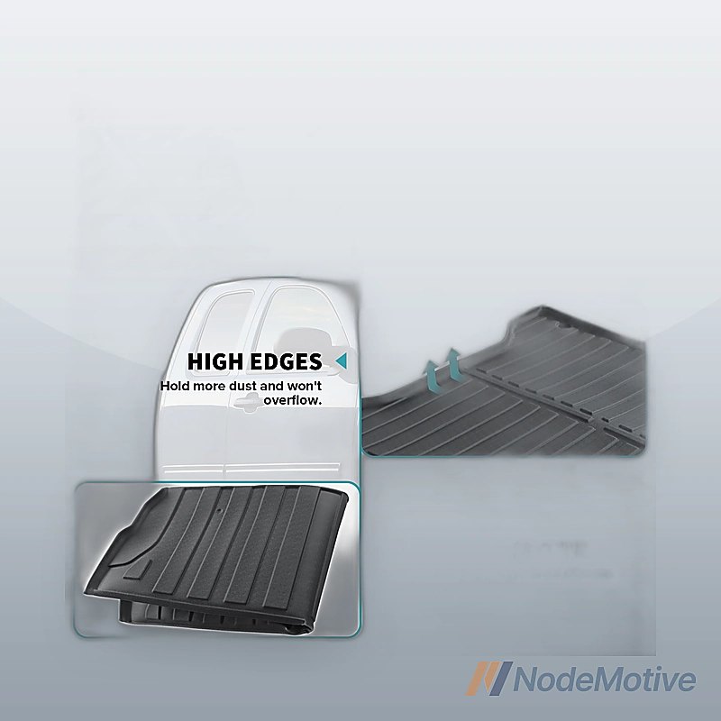 For 2007-2018 Silverado/Sierra 5.8\' Blk Rubber Truck Bed Floor Mat Liner